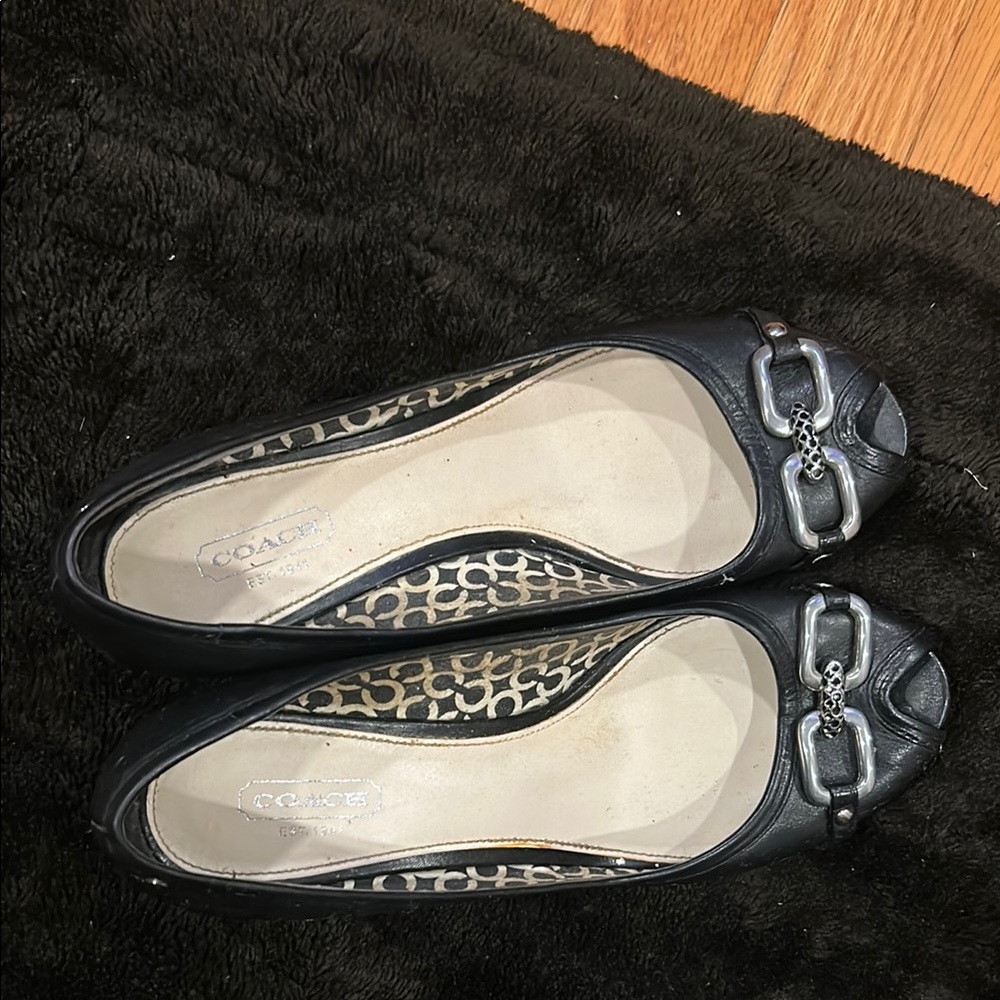 Coach Leather Peep Toe Leather Shoes Size 7.5